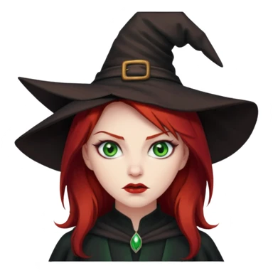 Dark blood Red haired witch. Green eyes annoyed. Sexy attitude. sticker