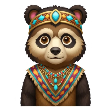 spectacled bear in Inca costume sticker
