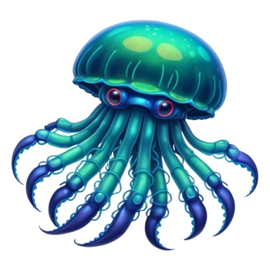 Neon glowing jellyfish-crab-squi sticker
