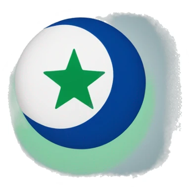 Nigerias flag with a blue crescent moon and star in the middle. sticker