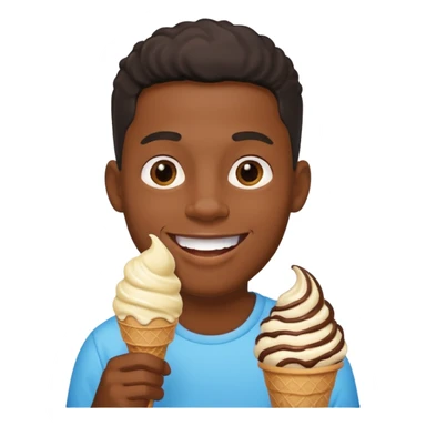 black man eats ice cream  sticker
