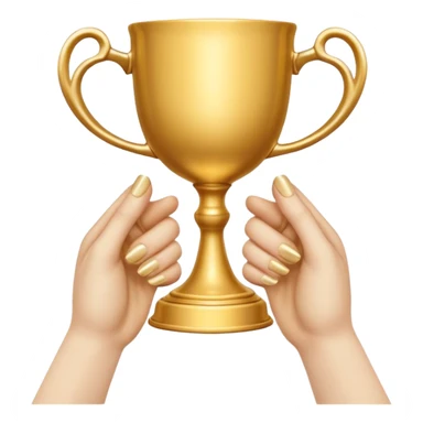 four hands hold a golden cup sticker