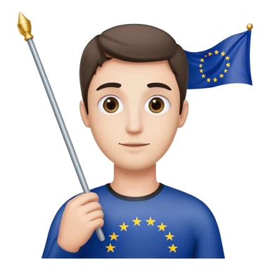 european union enthusiast with flag man sticker