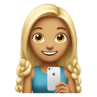 happy girl with iphone sticker