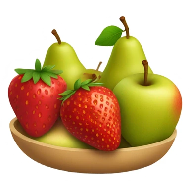 fruity elements represented by fresh strawberries, pears, and apples. sticker