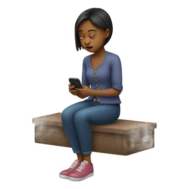 Girl texting on her phone sticker