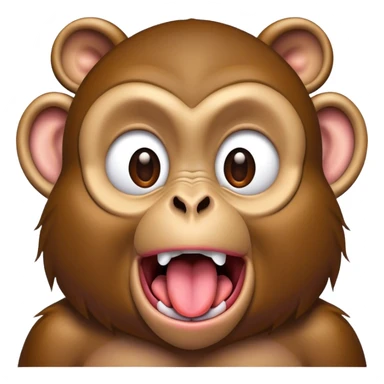 Monkey sticking out tongue with rizz face sticker