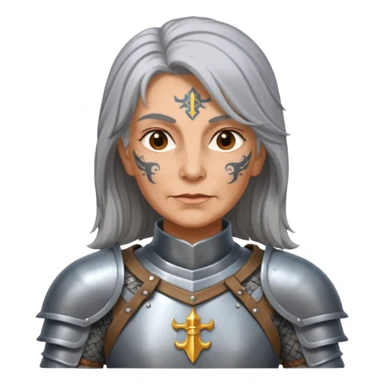 Elderly Tattooed Knights female, with long hair sticker