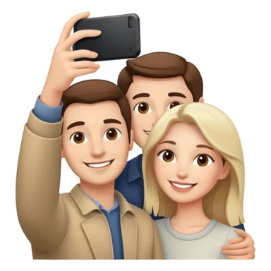 smiling couple selfie moment sticker