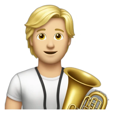 Long-blondehair-male-tuba-player sticker