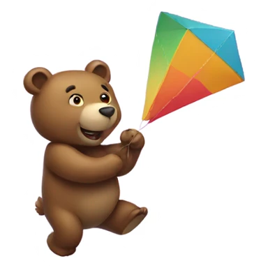 Bear flying a kite sticker