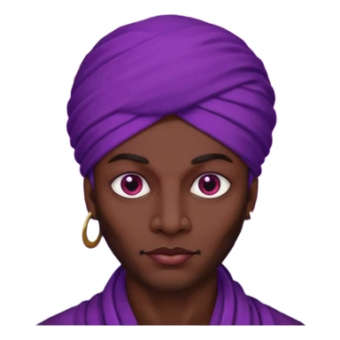 Con el planeta Saturno 🪐 (esto tiene que ser el elemento más importante) , un moro con turbante 👳🏾‍♂️ y la cara del diablo morada esta 😈  sticker