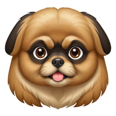 Black and tan Pekingese dog with tan around its snout and 2 tan spots above her eyes ￼ sticker