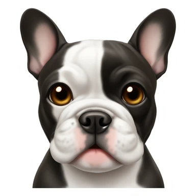 French bulldog black and white with brown eyes sticker