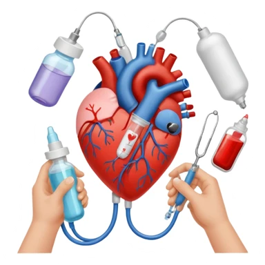hands making a loveheart with background of stethescope, heel lancet, baby blood tubes, monitoring cables, baby bottle, cute scrapbooking paper,  sticker