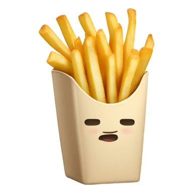 French fries in beige container  sticker