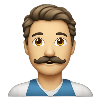 homme énervé avec une moustache carré sticker