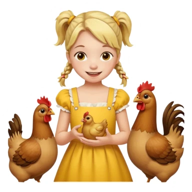 Girl feeding chickens – Pigtails, yellow dress



 sticker