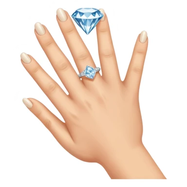 Left hand with diamond ring on ring finger sticker