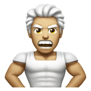 Angry white vegan brandishing vegetables  sticker