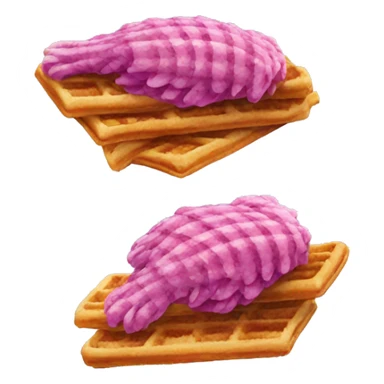 Purple waffles pink chicken wings  sticker