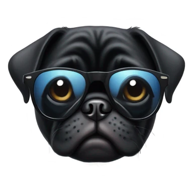 Black pug wearing sunglasses  sticker