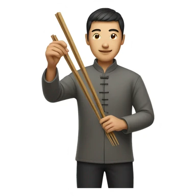 chinese guy holding chopsticks sticker