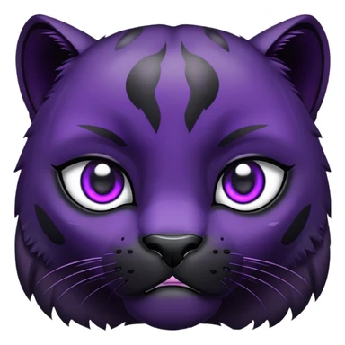 black panther with purple eyes, sad crying face sticker