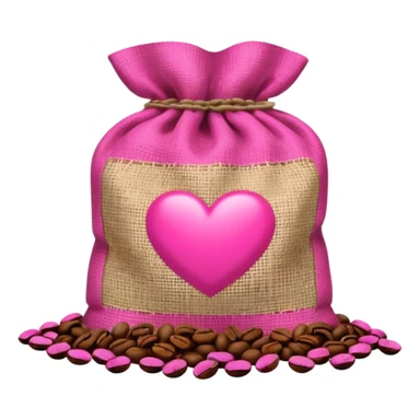 pink bag of coffee beans sticker