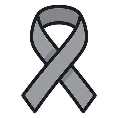 gray awareness ribbon for brain cancer, subtle shading, modern look sticker