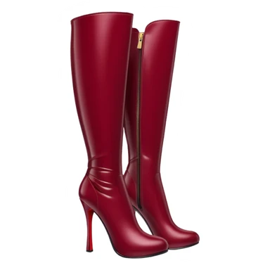burgundy red latex knee high heel boots sticker