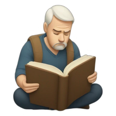 white men sad reading book sticker