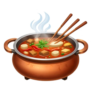 Old-style Sichuan hotpot with copper pot sticker