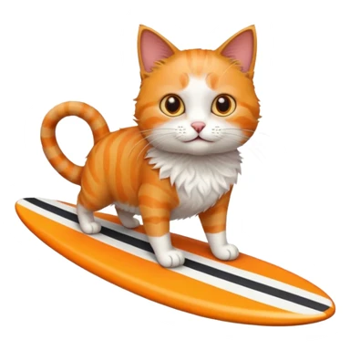 cat surfing sticker