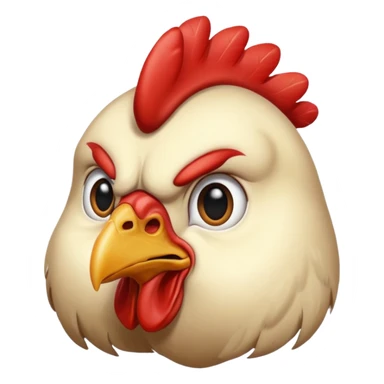 A chicken head that looks retarded sticker