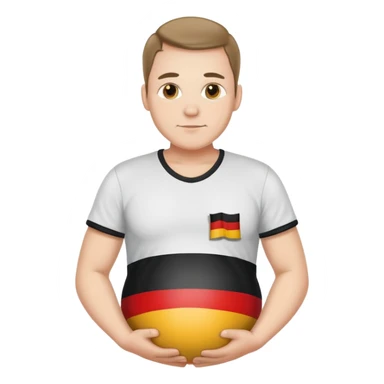 Pregant man wearing german flag tshirt sticker