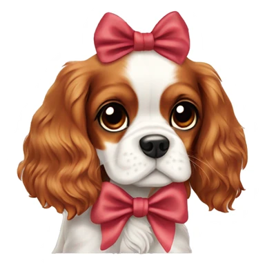Cavalier King Charles spaniel puppy with a bow ￼ sticker