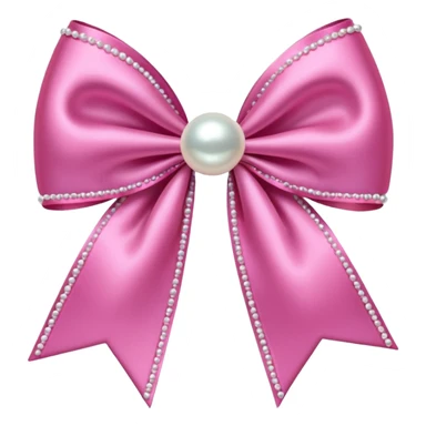 Pink bow with pearl sticker
