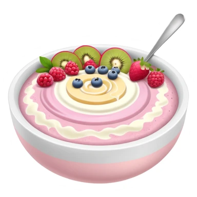 pastel pink and white smoothie bowl sticker