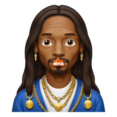 Snoop Dogg with dark brown long hair sticker