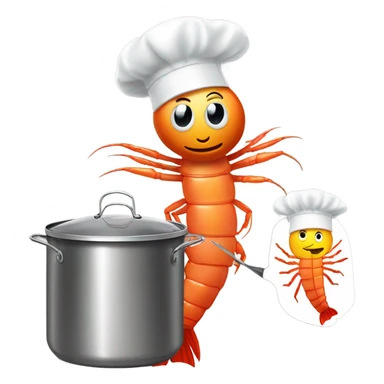 a shrimp cooking food sticker