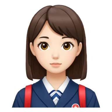 Japanese high school girl taking photos at Kyoto temple during school trip sticker