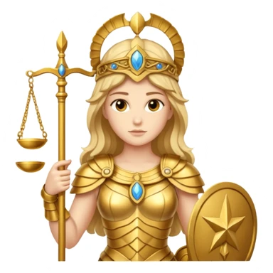 athena goddess, with scales of justice sticker