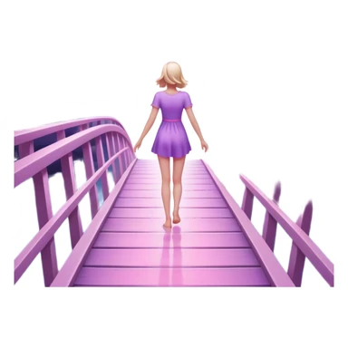 
A small figure walks across a glowing bridge, holding soft pink and purple orbs in each hand—symbolizing compassion and forgiveness. A gentle heart aura trails behind them, showing healing in motion. sticker