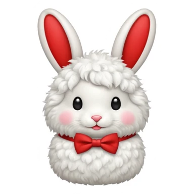 curly bunny with red bowtie sticker