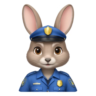 Judy Hopps (gray rabbit with police suit, without a cap) from the Zootopia Disney movie sticker