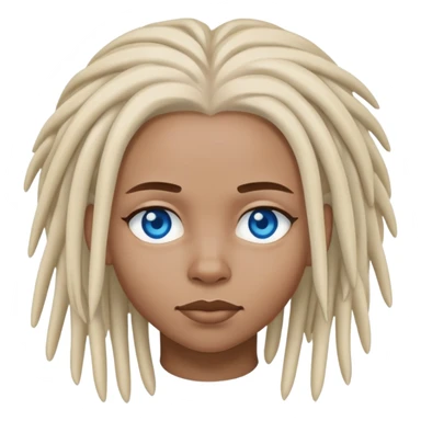 african american mae, white dreads, blue eyes sticker