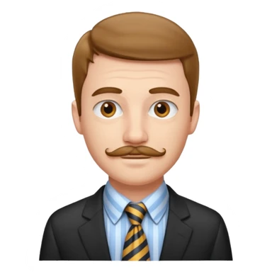 Young man with thin mustache & striped tie sticker