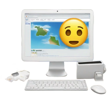 computer with a travel agency website in the screen sticker