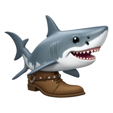 shark with cowboy boots  sticker
